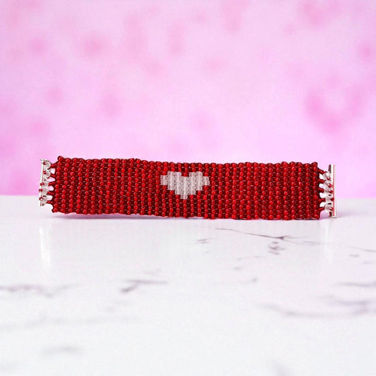 Glass Beaded Heart bracelet