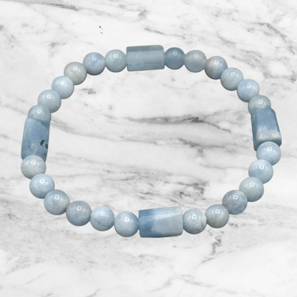 Aquamarine gemstone stretch Bracelet