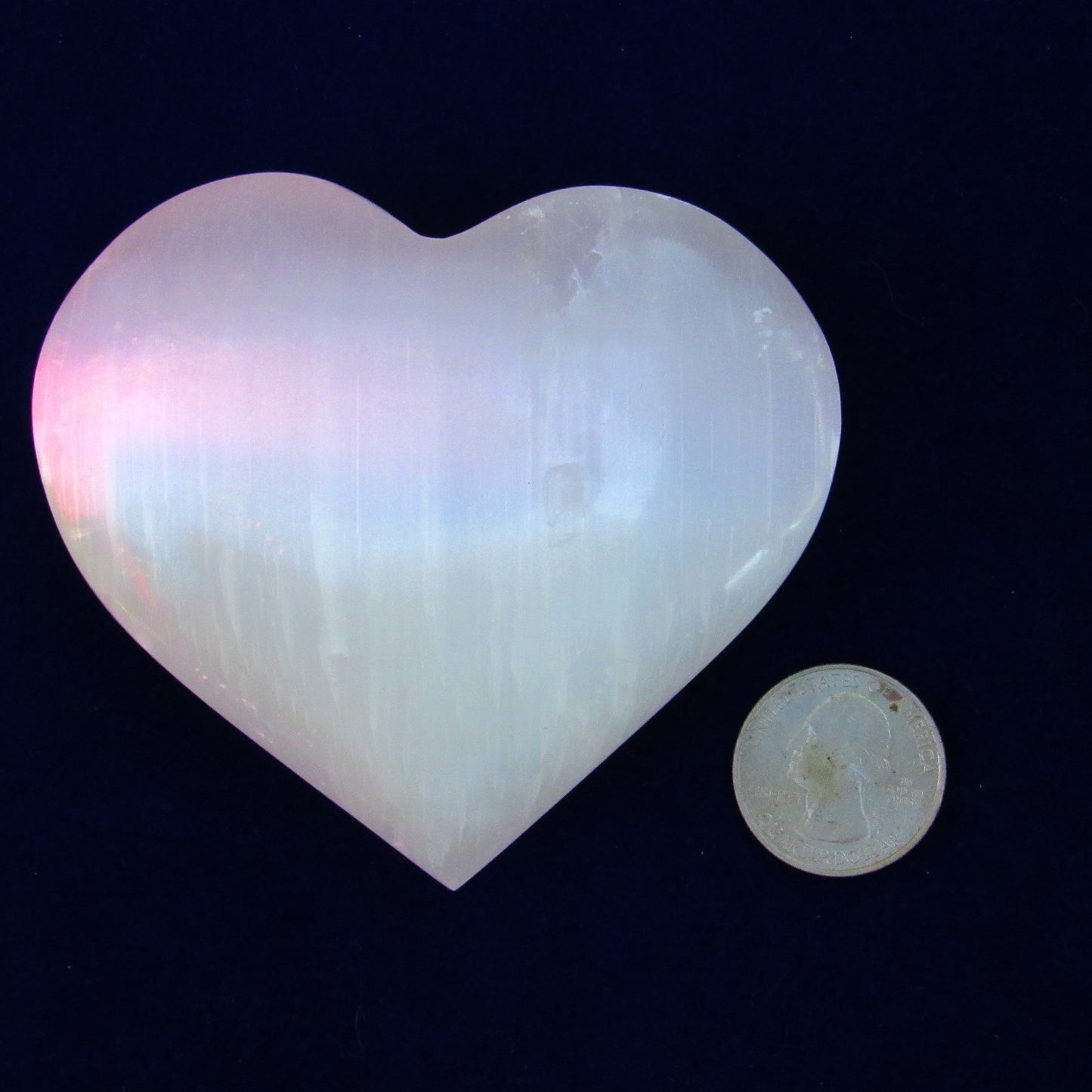 Large Selenite gemstone carved Heart