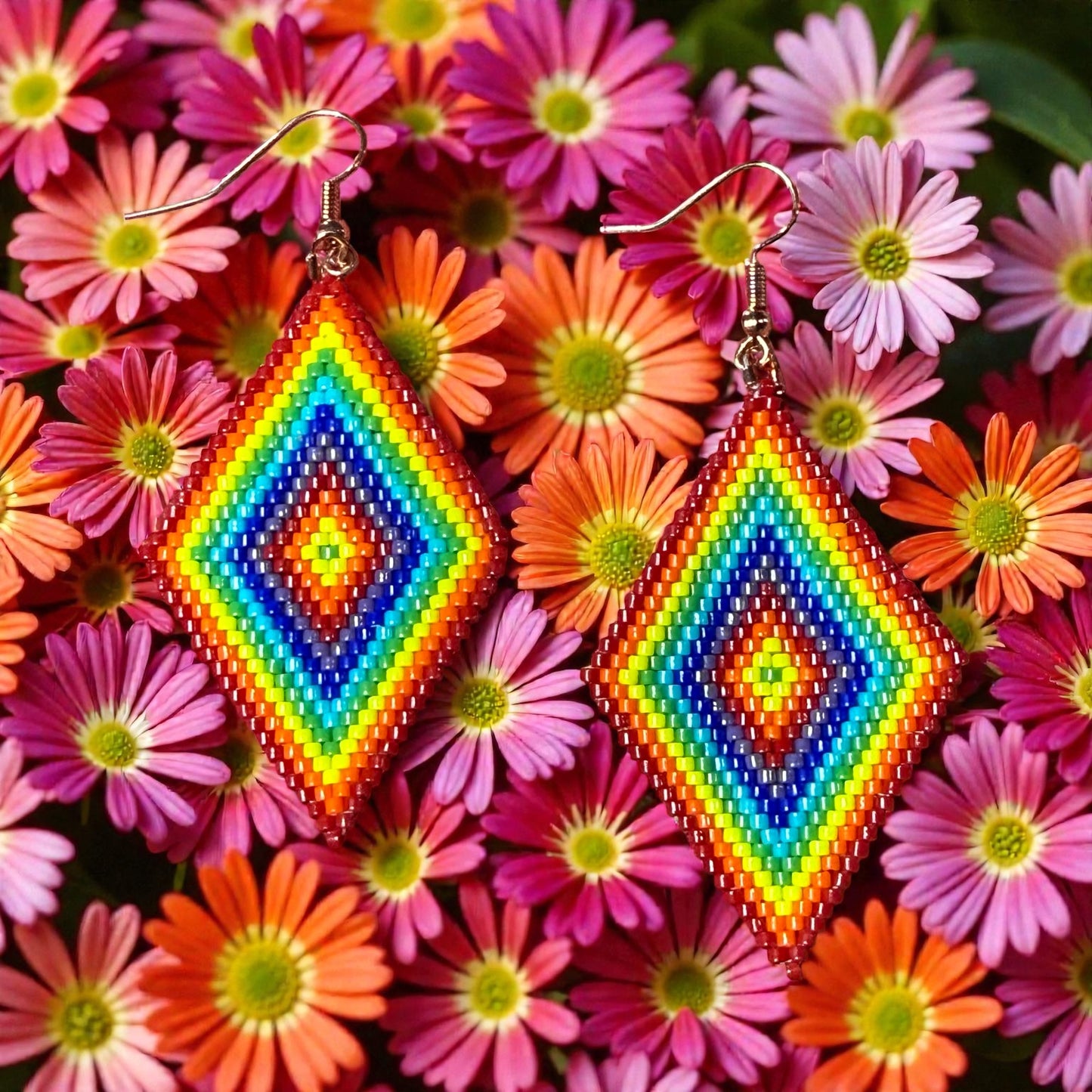 Beaded Glass Pride Earrings