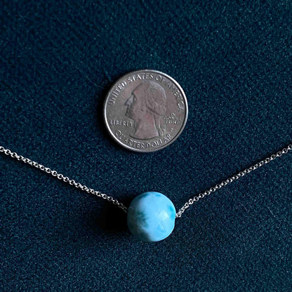 Larimar Floating on Sterling Silver