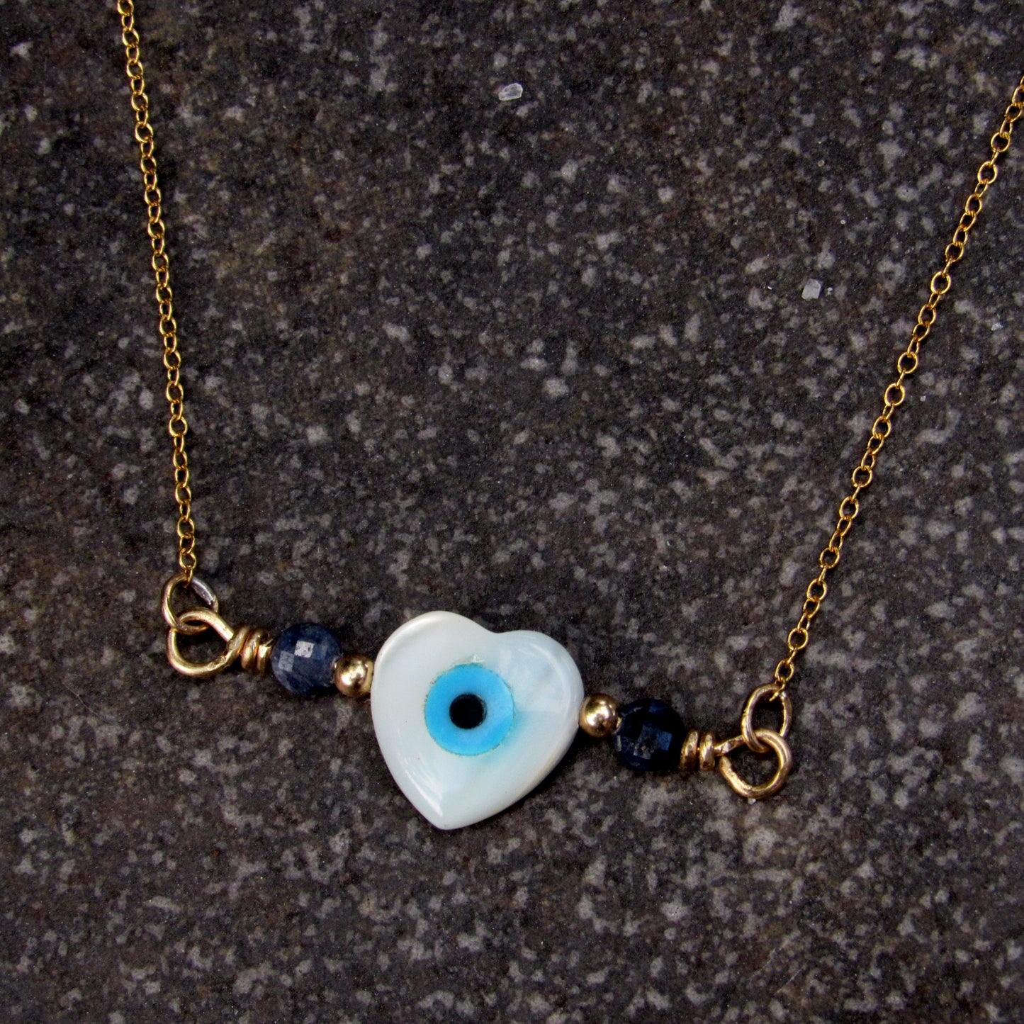 Evil Eye and Blue Sapphire Necklace