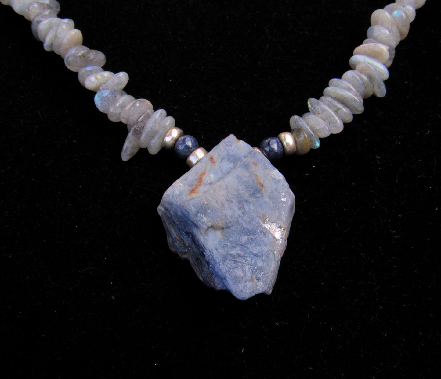 Blue Sapphire and Labradorite Necklace