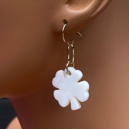 Mother of Pearl Clover Earrings
