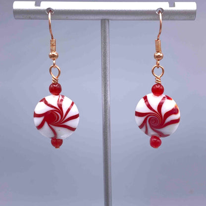 Peppermint Christmas Dangle Earrings