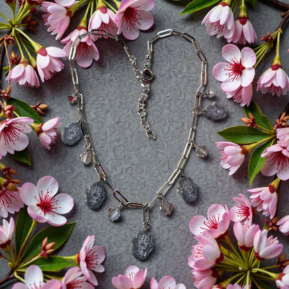 glass Hamsa chain Necklace