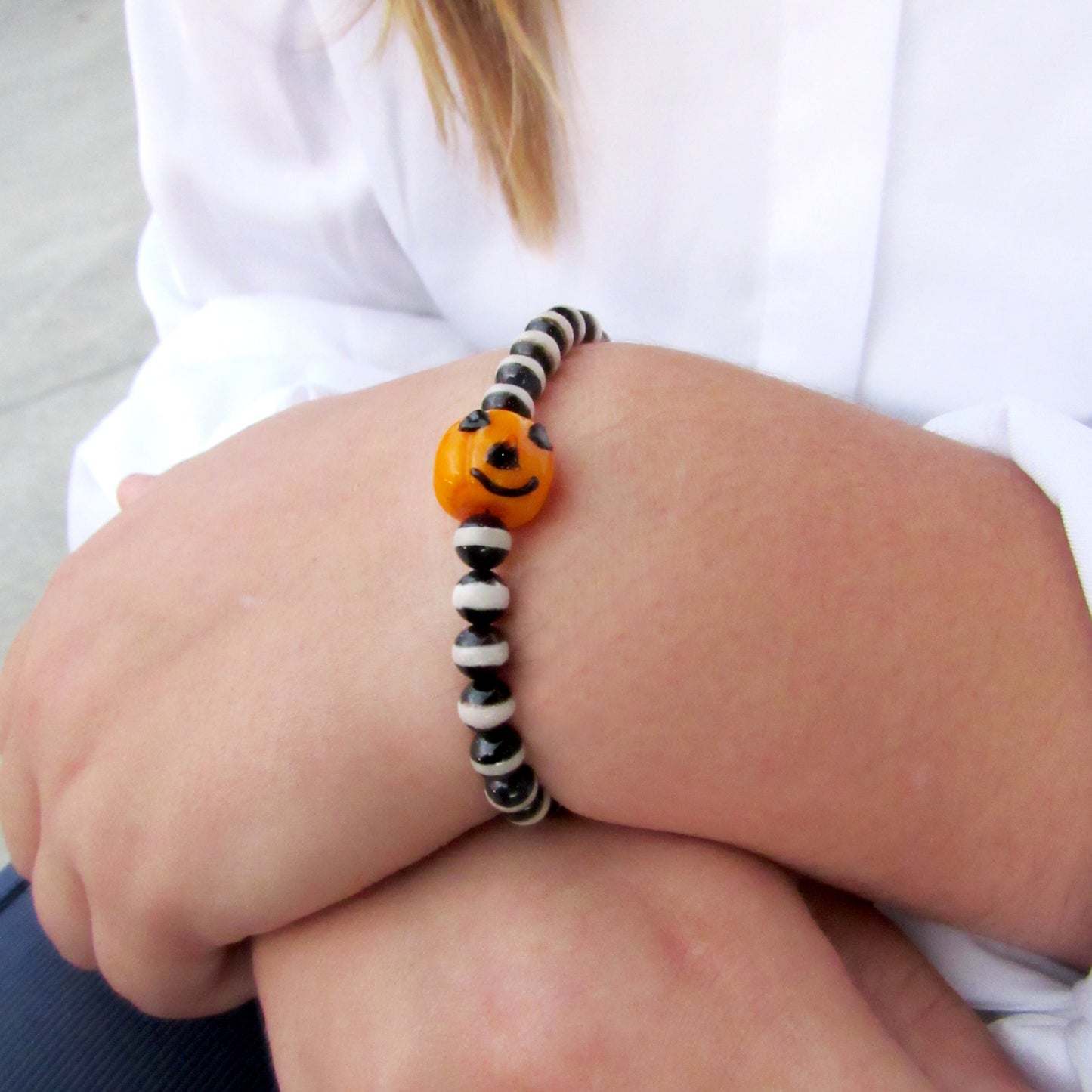 Pumpkin and Agate Bracelet