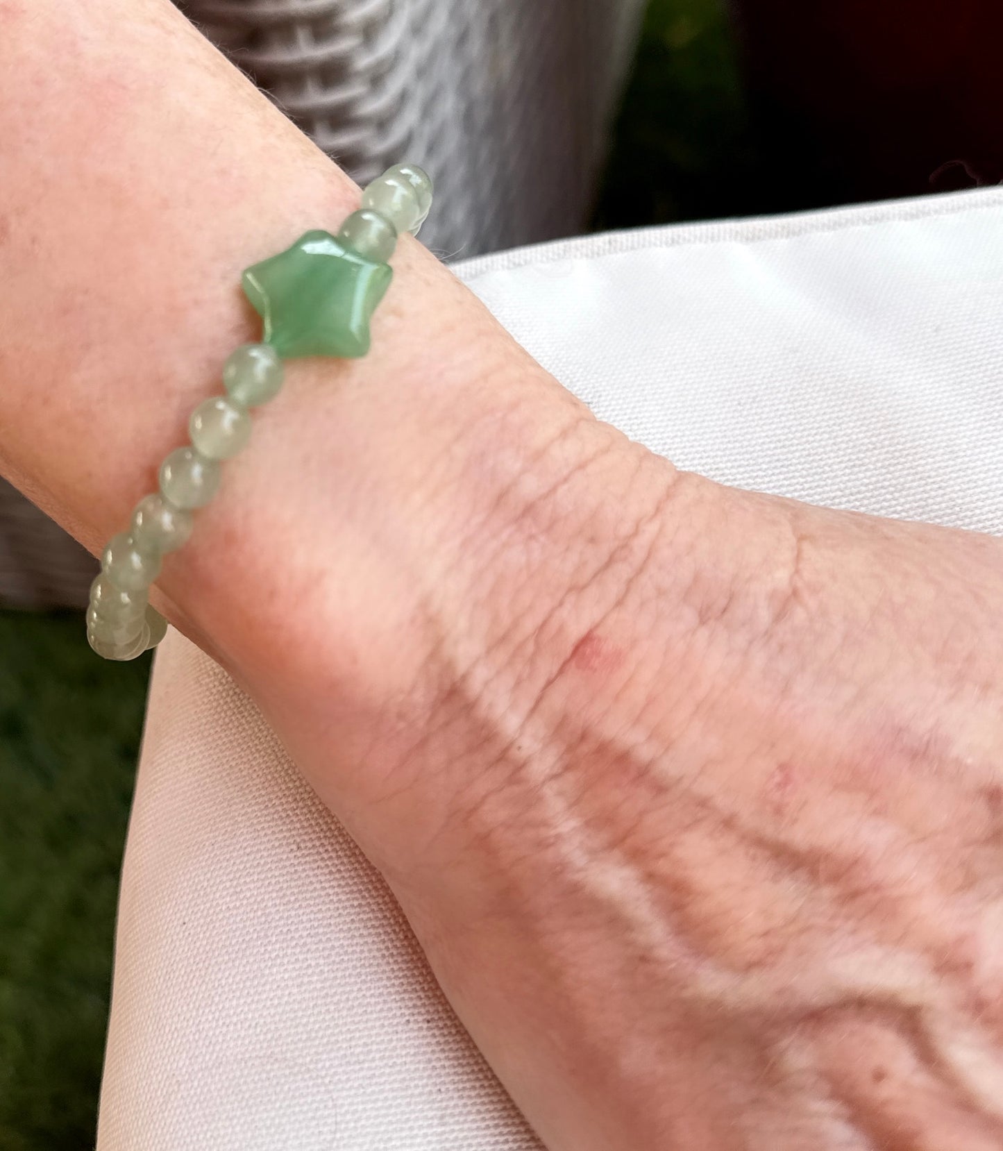 Green Aventurine Moon Star Beaded Bracelet