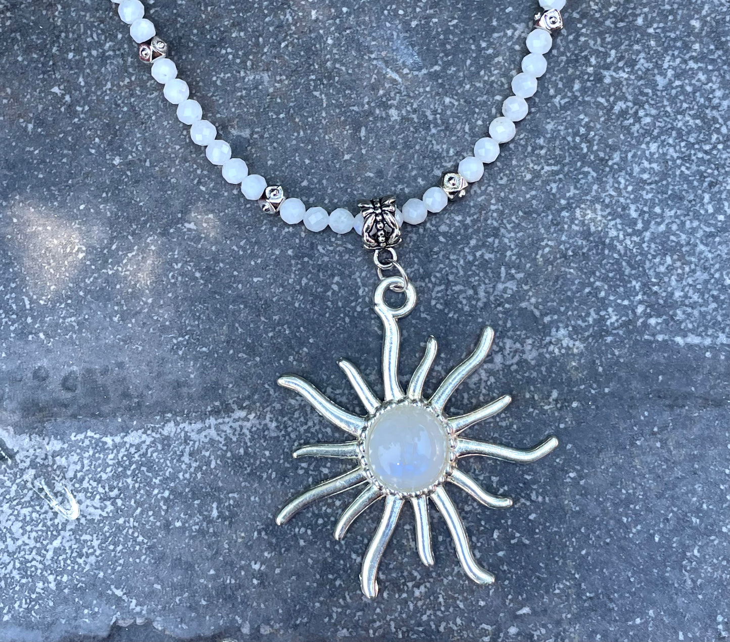 Moonstone Sun Necklace