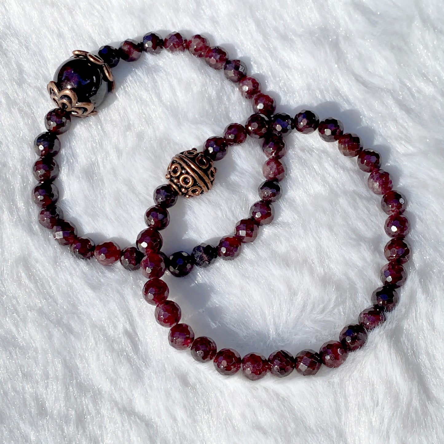 Garnet And Copper gemstone bracelets