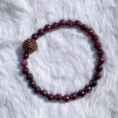 Garnet And Copper gemstone bracelets