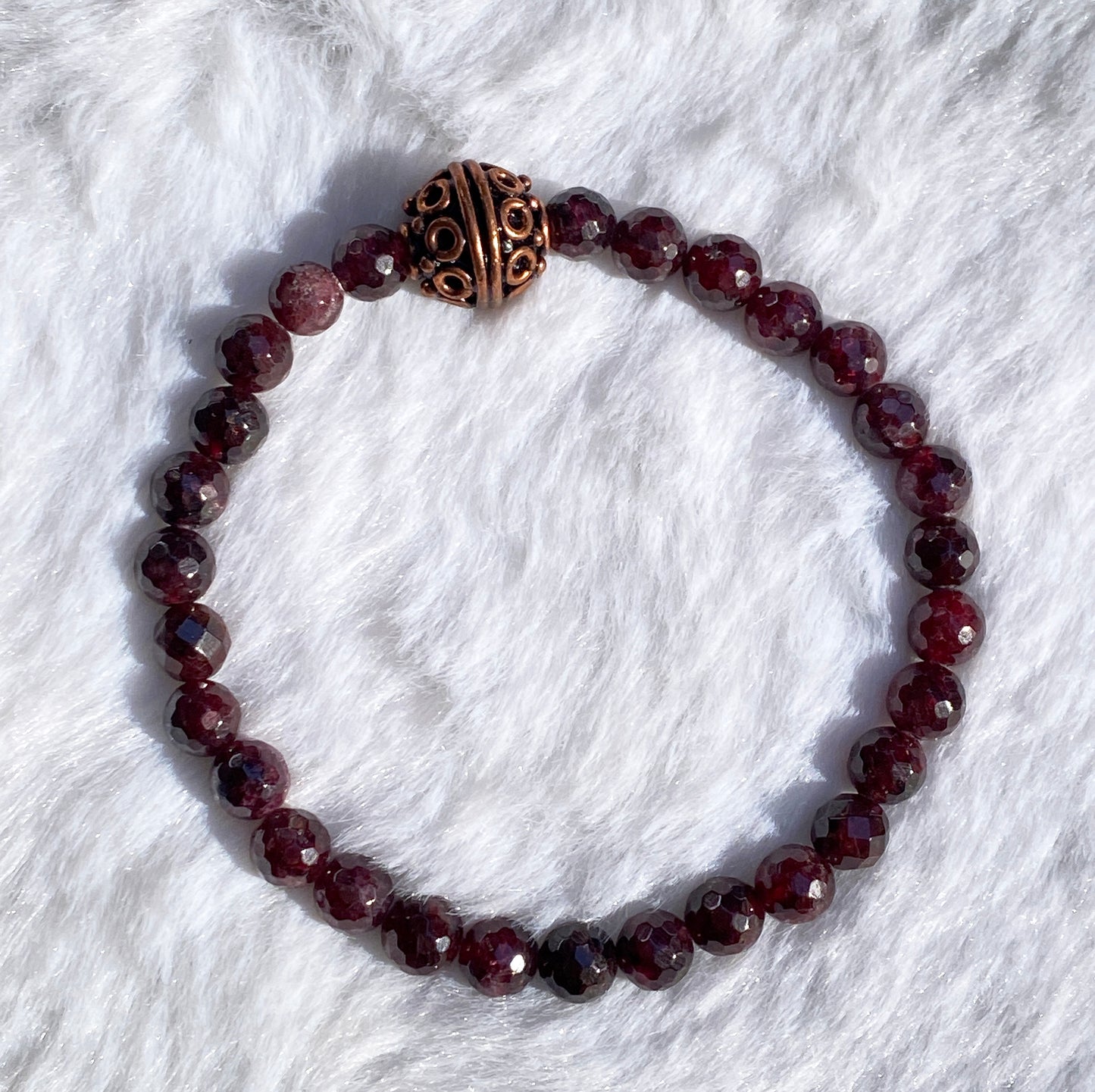 Garnet And Copper gemstone bracelets