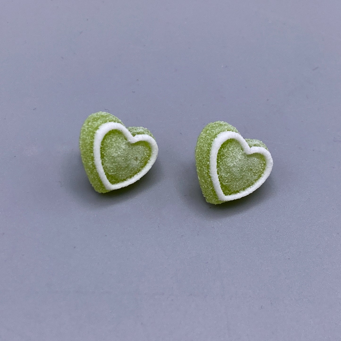 Frosted Candy Heart Stud Earrings