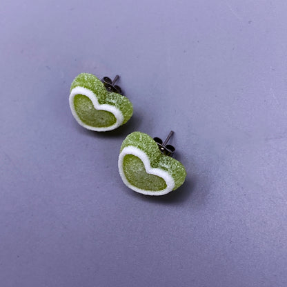 Frosted Candy Heart Stud Earrings