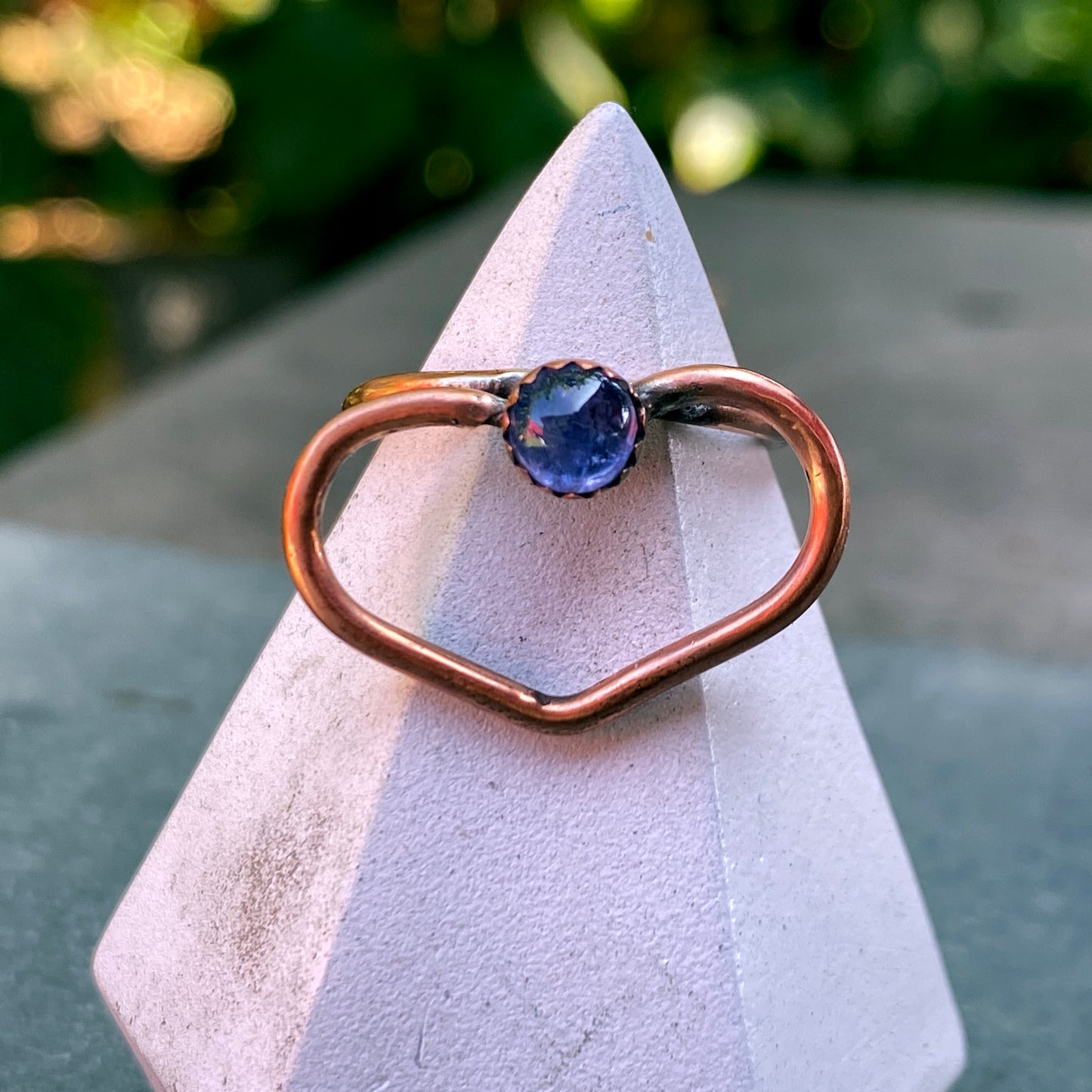 Copper Heart and Tanzanite Ring