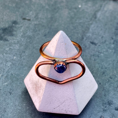 Copper Heart and Tanzanite Ring