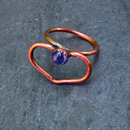 Copper Heart and Tanzanite Ring