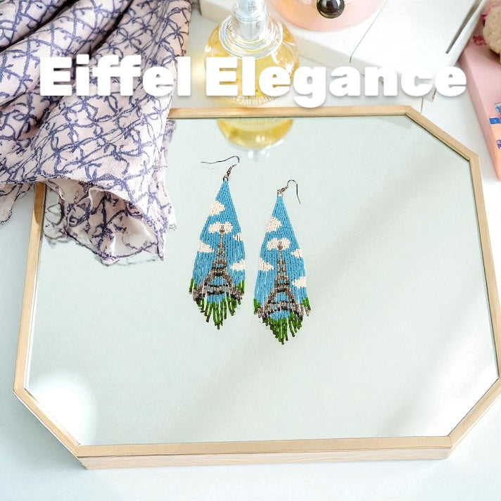 Japanese Glass Seedbead Fringe Earrings