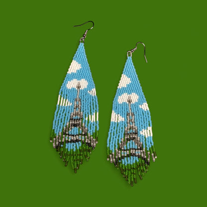 Japanese Glass Seedbead Fringe Earrings