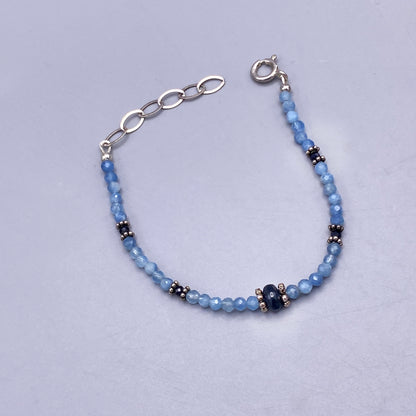 Aquamarine and Blue Sapphire Bracelet