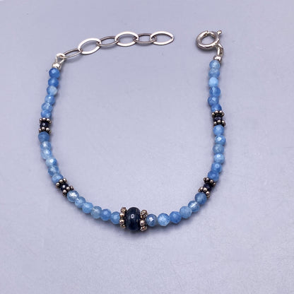 Aquamarine and Blue Sapphire Bracelet