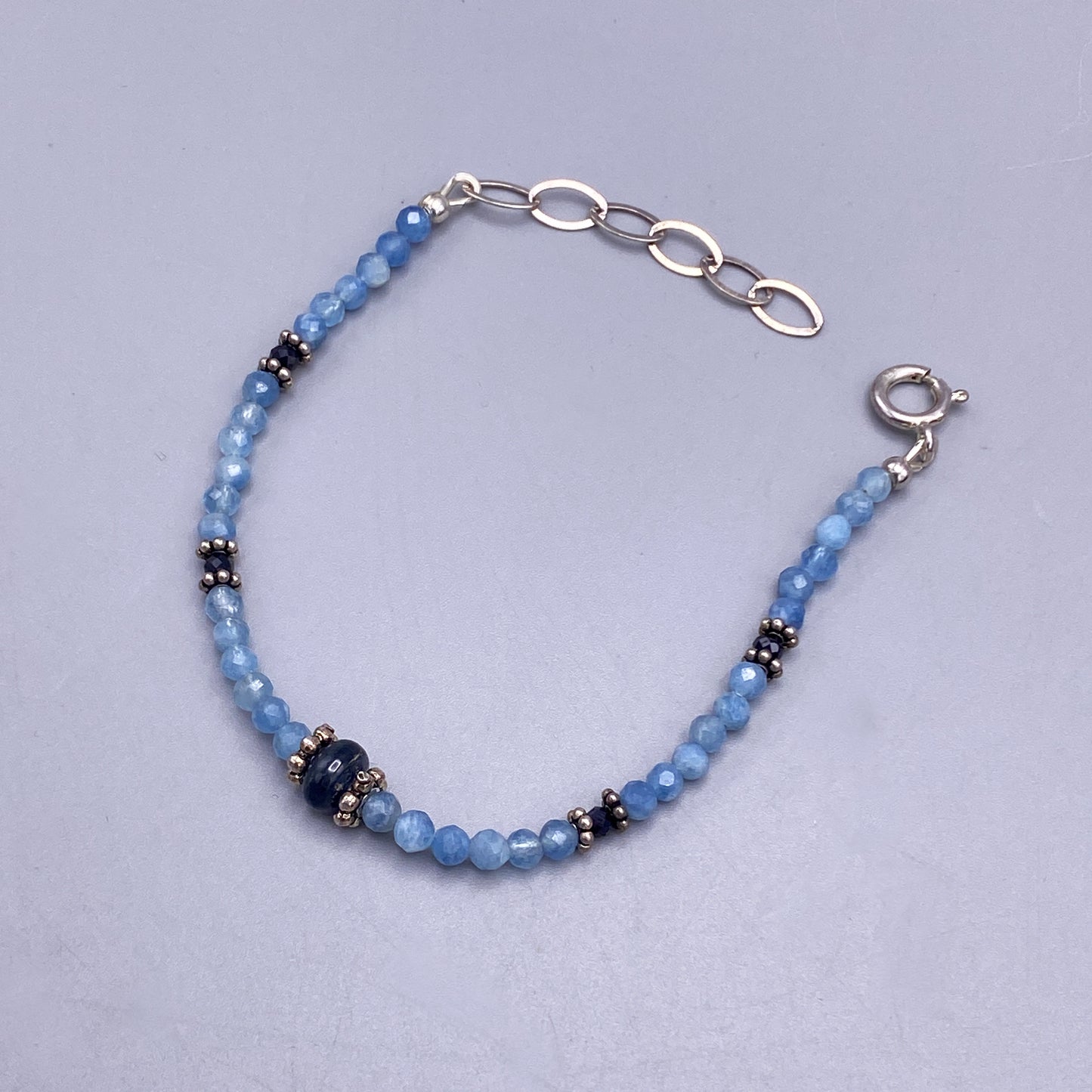 Aquamarine and Blue Sapphire Bracelet