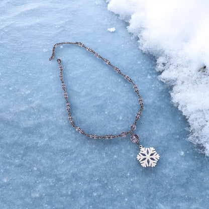 Snowflake and Quartz necklace