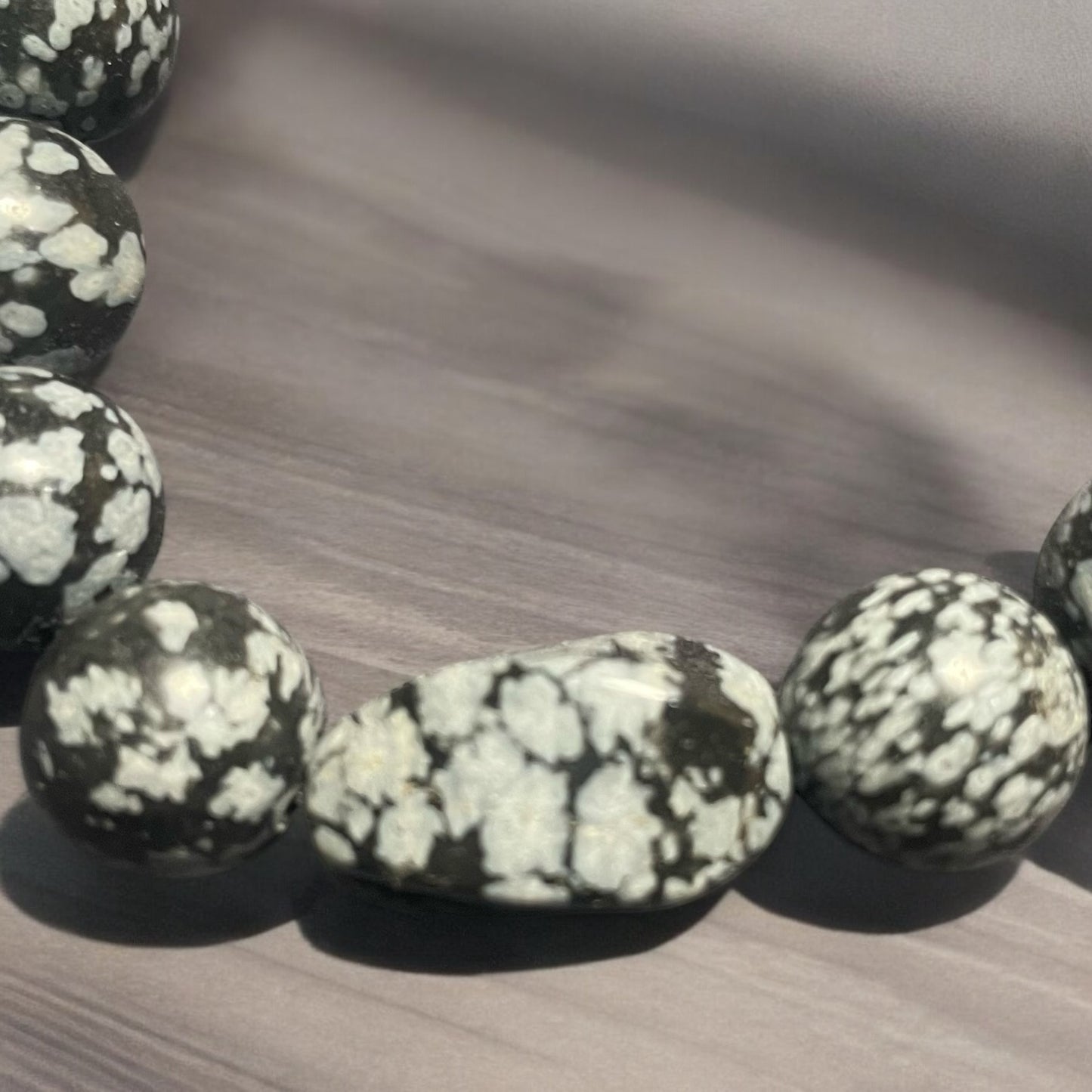 Chunky Snowflake Obsidian Bracelet