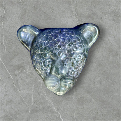 Natural Labradorite Leopard Head