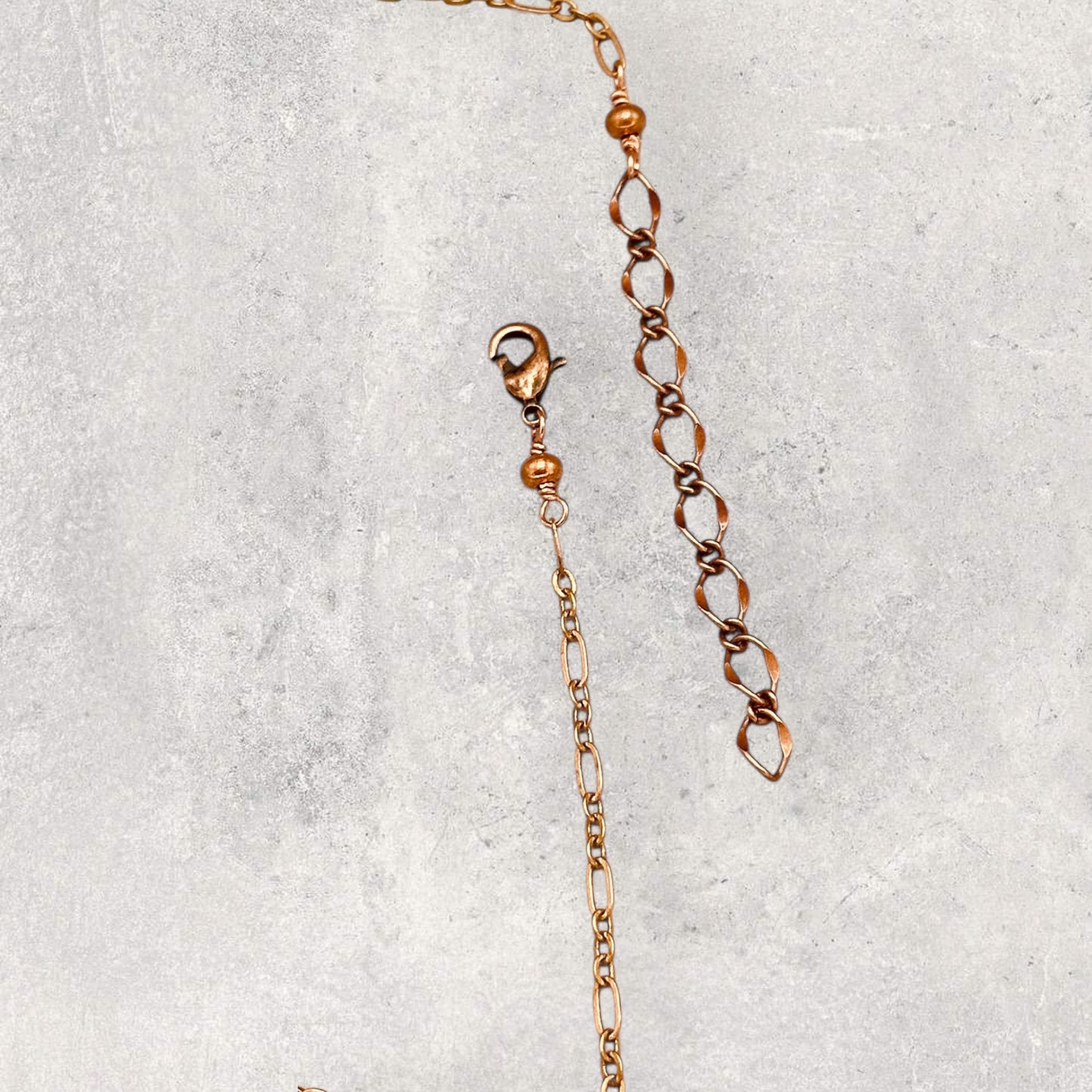 Green Howlite Peace Sign Copper Necklace