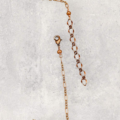 Green Howlite Peace Sign Copper Necklace