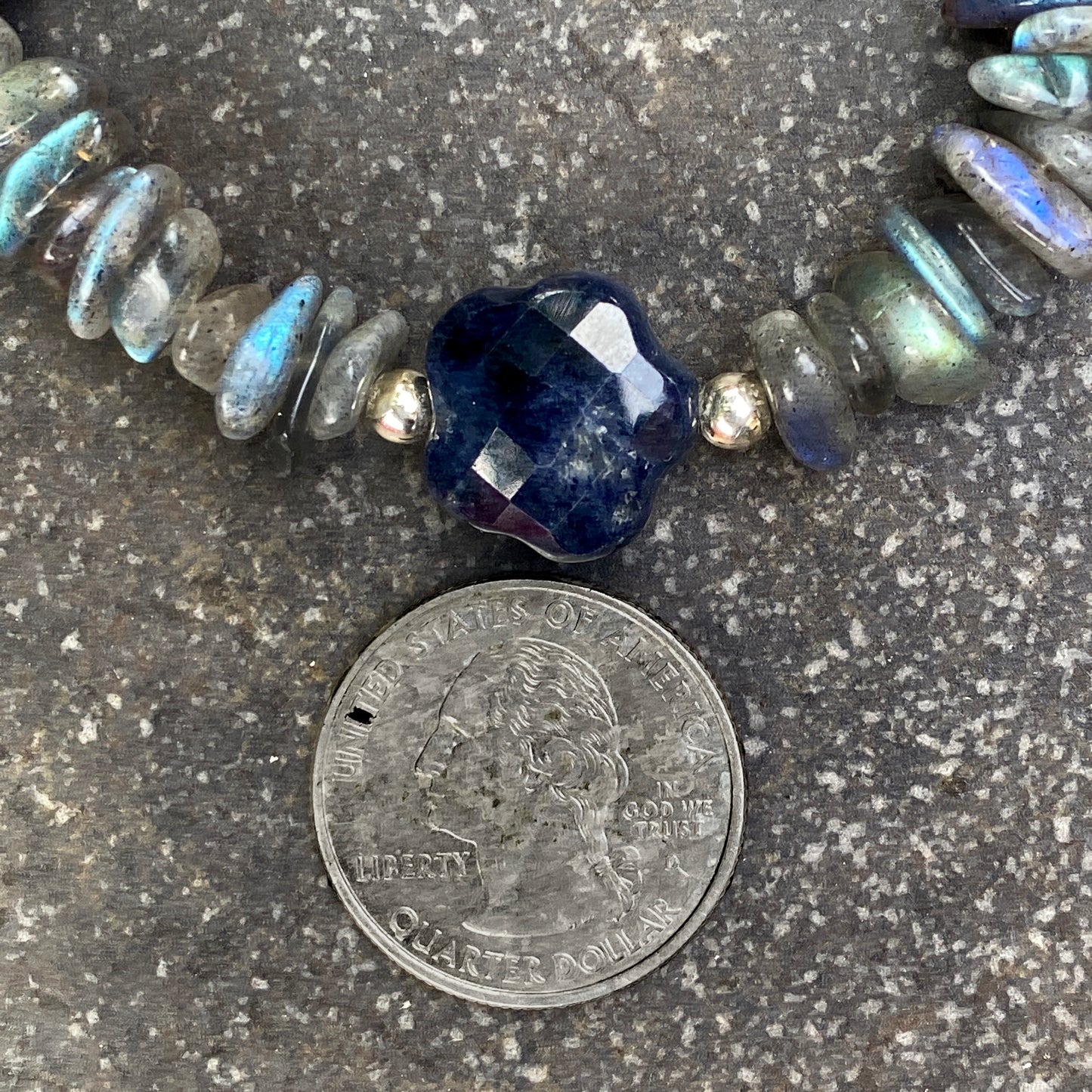 Blue Sapphire and Labradorite Bracelet
