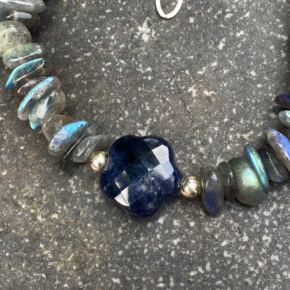 Blue Sapphire and Labradorite Bracelet