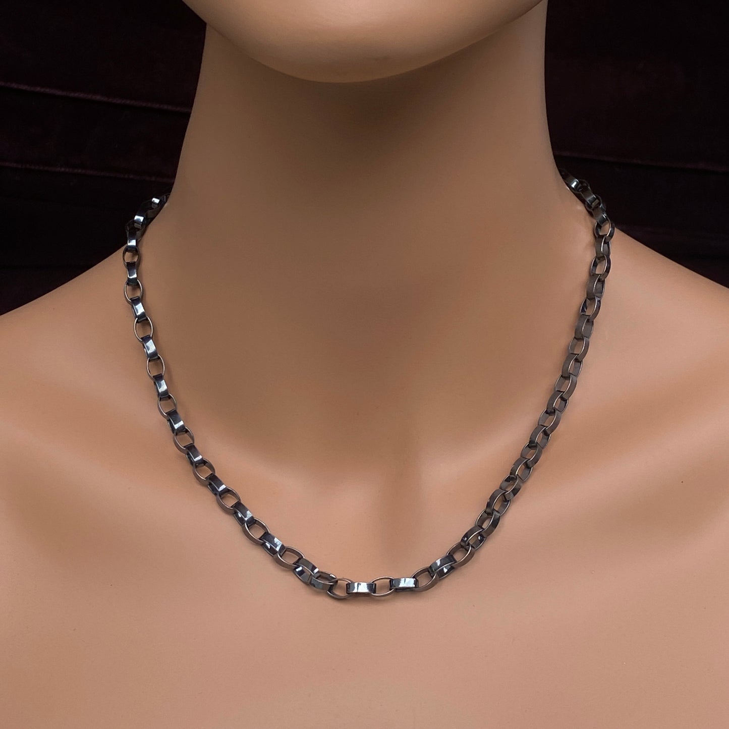 Oxidized Sterling Silver Heavy Chain