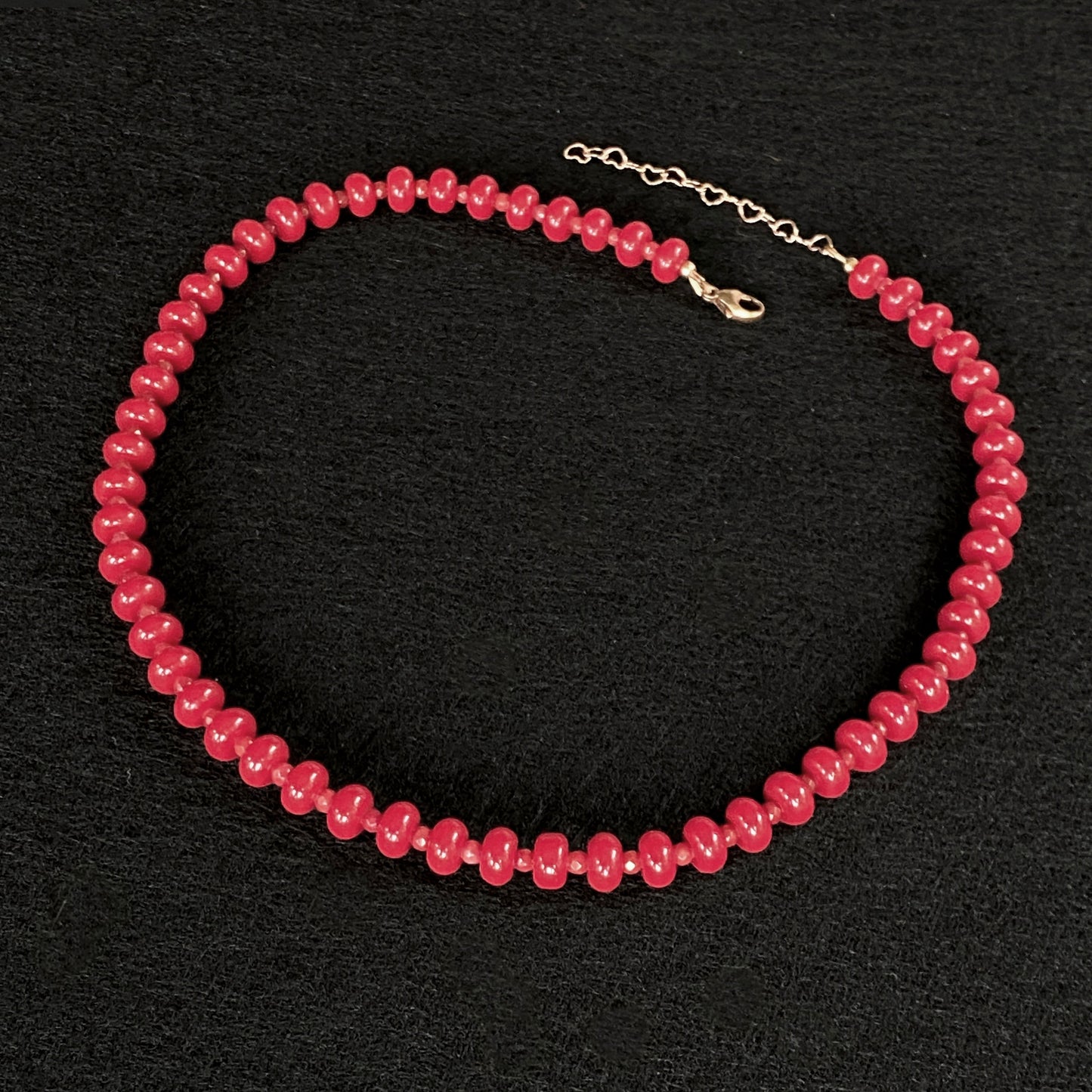 Red Jade and Coral Candy Necklace