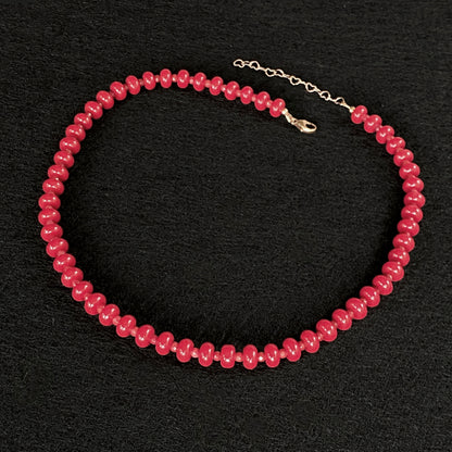 Red Jade and Coral Candy Necklace