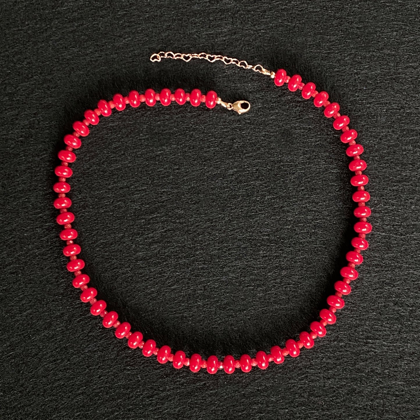 Red Jade and Coral Candy Necklace