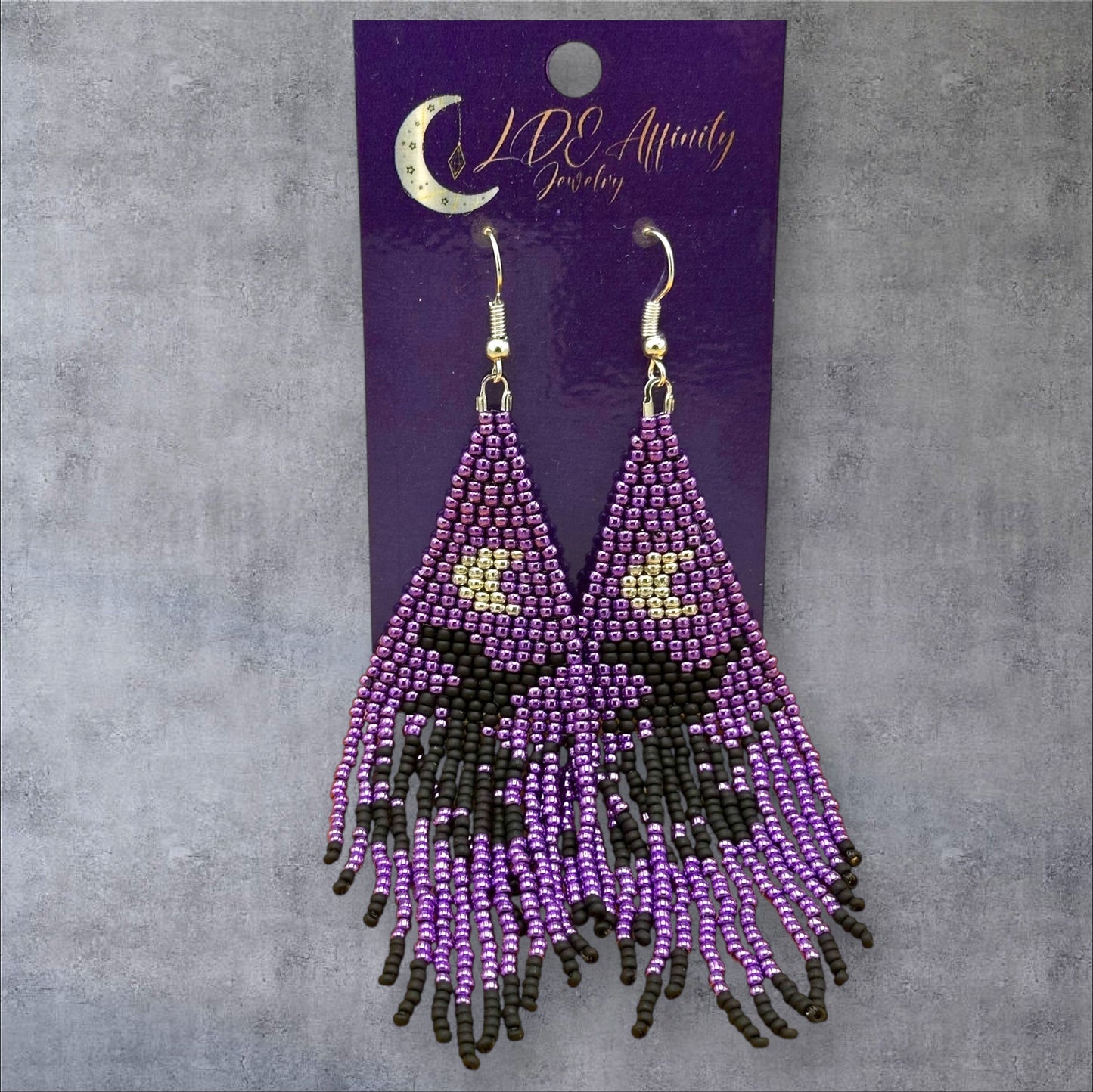 Purple Witch Fringe Earrings