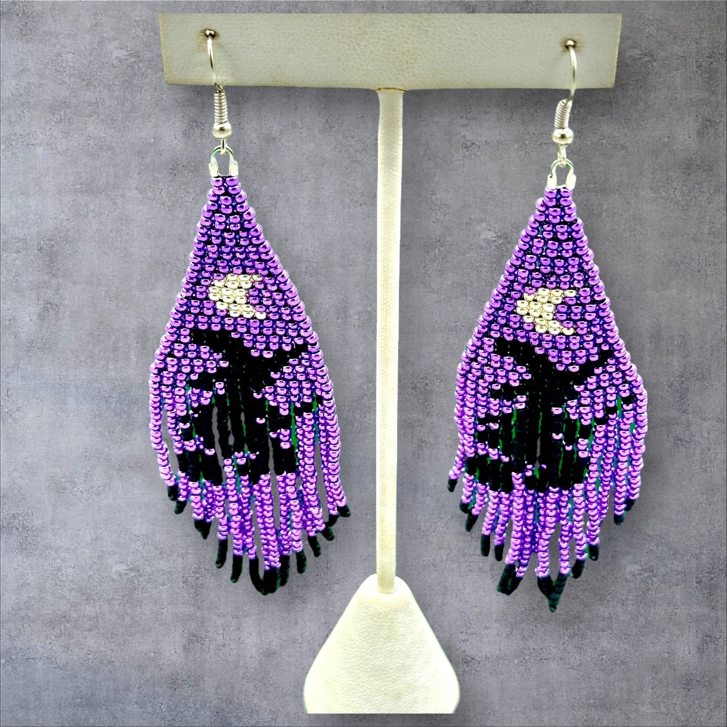 Purple Witch Fringe Earrings