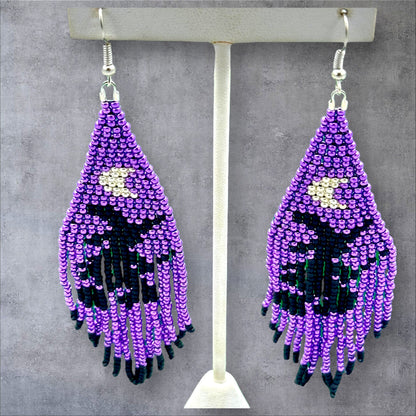 Purple Witch Fringe Earrings
