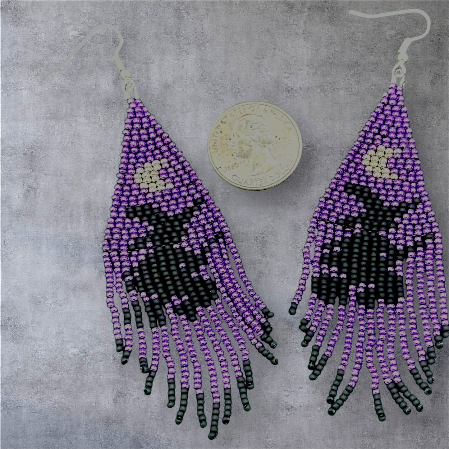 Purple Witch Fringe Earrings