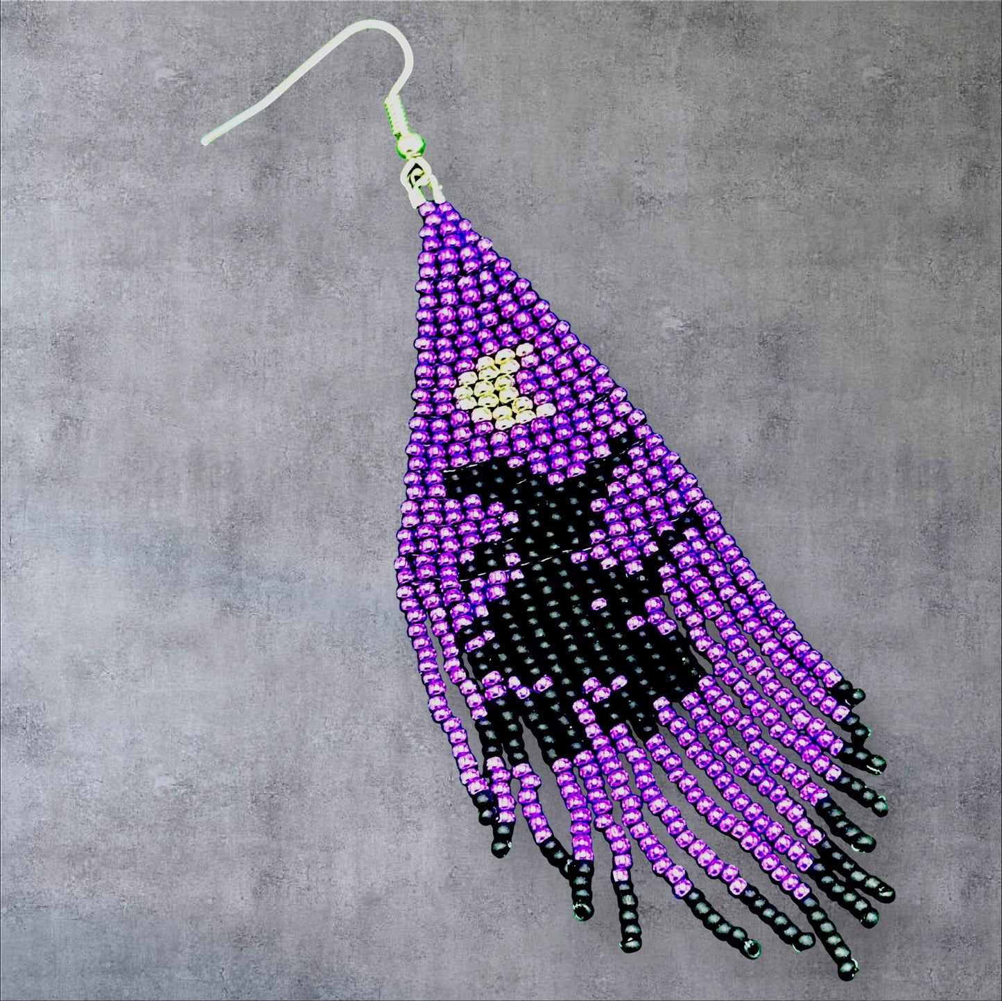 Purple Witch Fringe Earrings