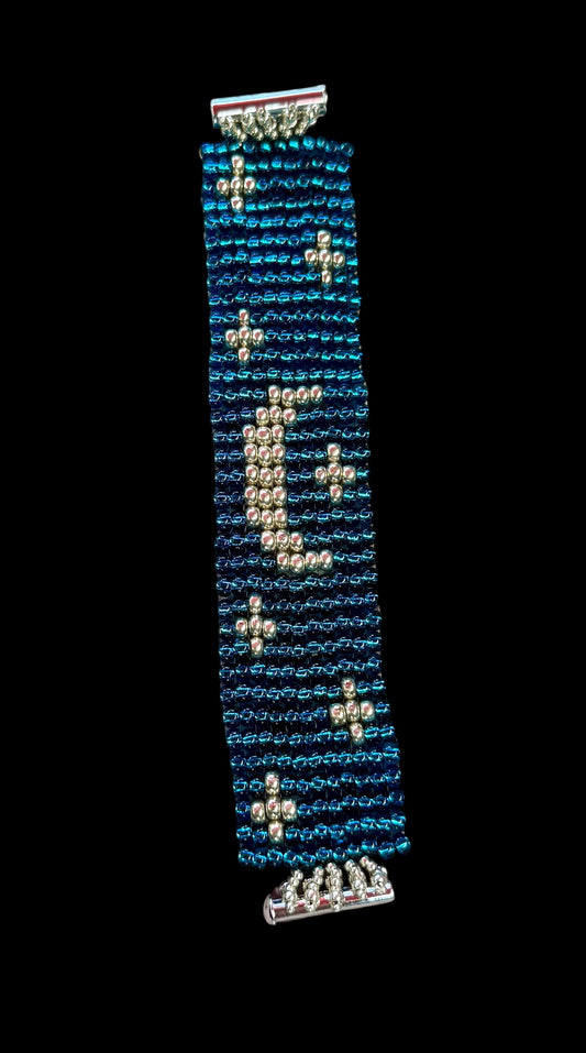 Moon and Stars Glass Beaded Bracelet