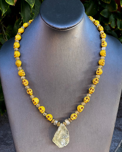 Citrine and Skull Necklace