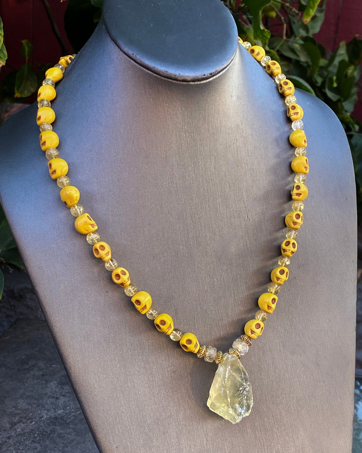 Citrine and Skull Necklace