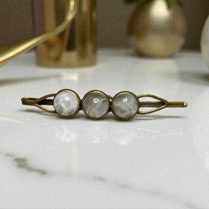 Brass and Gemstone Hair Pins