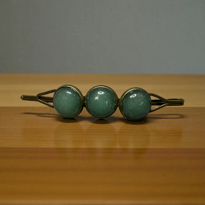Brass and Gemstone Hair Pins