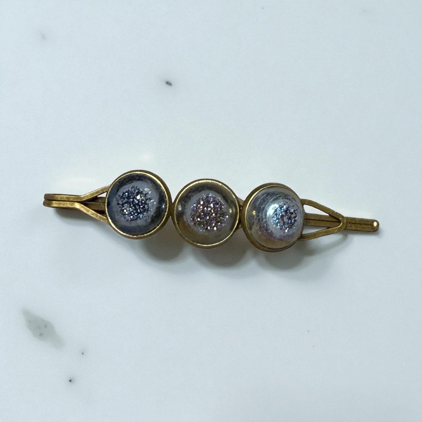 Brass and Gemstone Hair Pins
