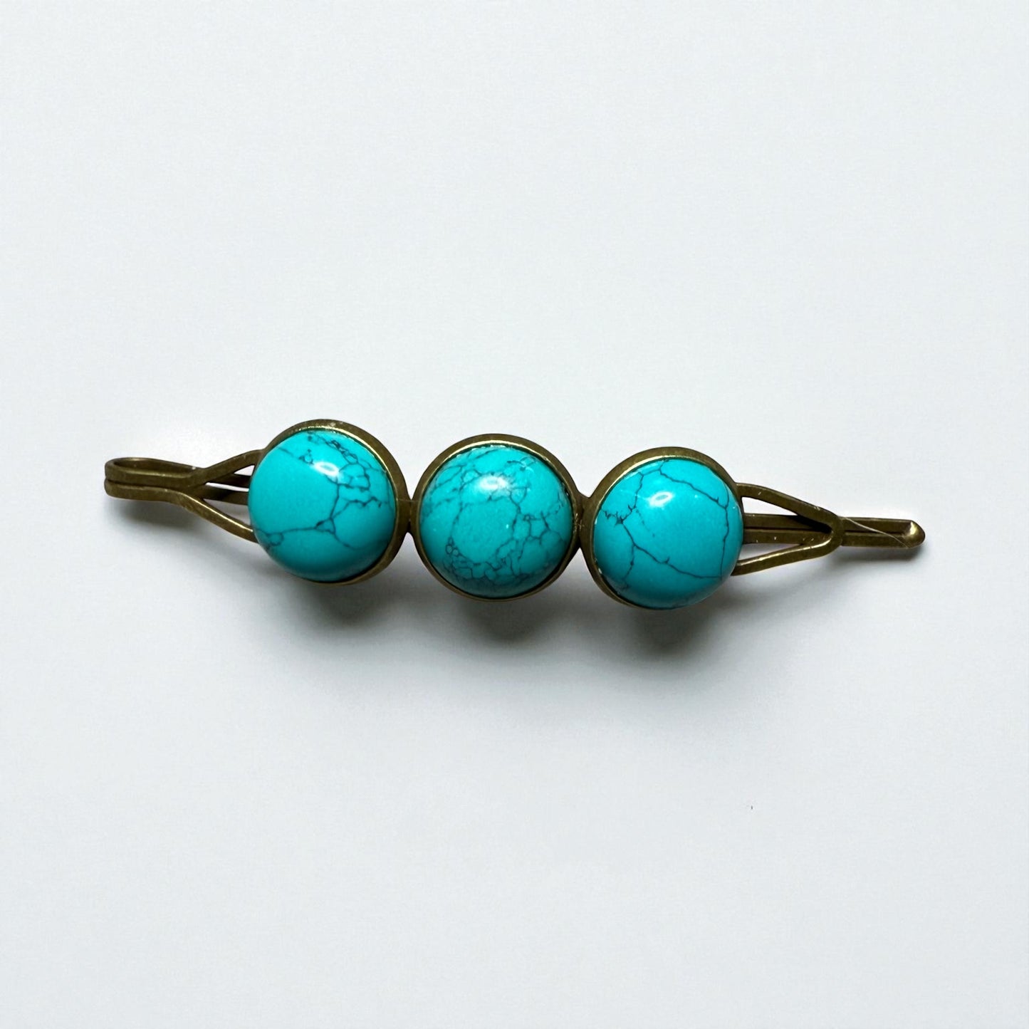 Brass and Gemstone Hair Pins