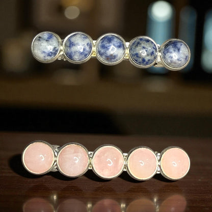 Gemstone French Hair Barrette